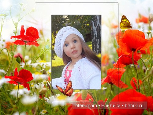 рамка, красные цветы