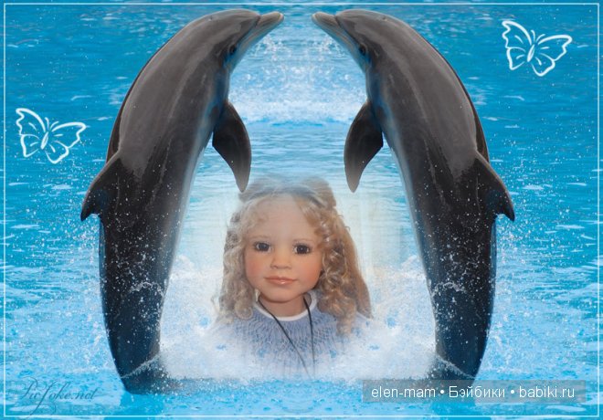 рамка с дельфинами