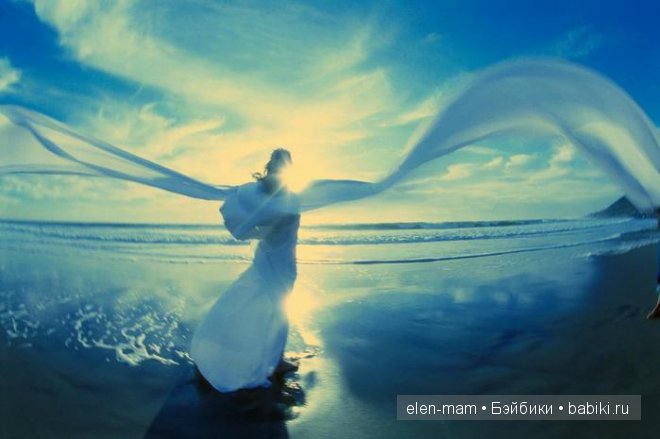 крылья, девушка, море