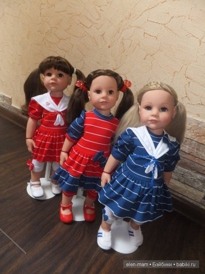 Мои Полосатики и платья для кукол Готц в Морском стиле. А ещё я просто люблю море