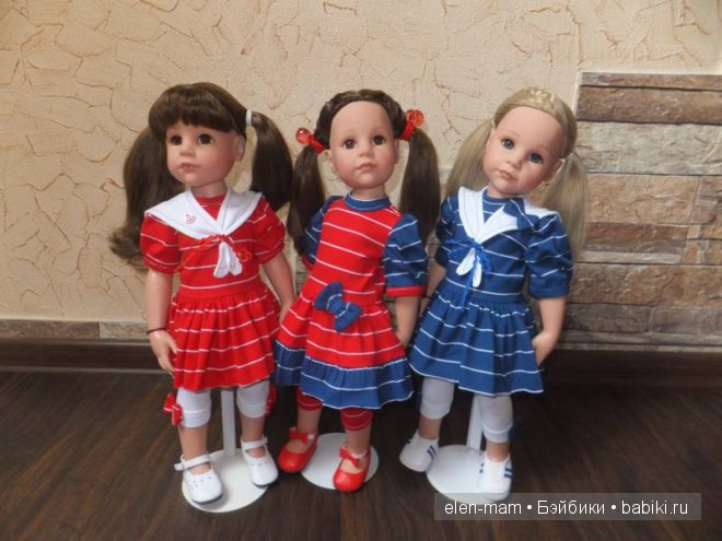 Мои Полосатики и платья для кукол Готц в Морском стиле. А ещё я просто люблю море