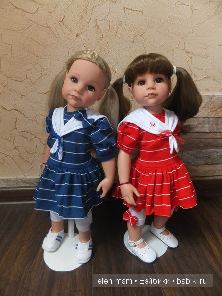 Мои Полосатики и платья для кукол Готц в Морском стиле. А ещё я просто люблю море
