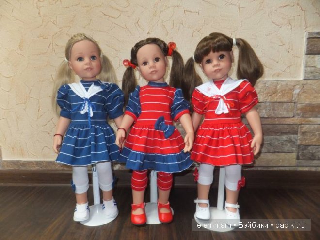Мои Полосатики и платья для кукол Готц в Морском стиле. А ещё я просто люблю море