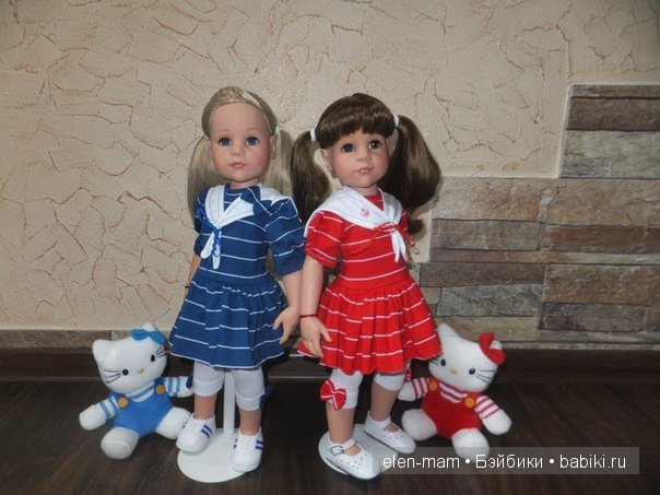 Мои Полосатики и платья для кукол Готц в Морском стиле. А ещё я просто люблю море