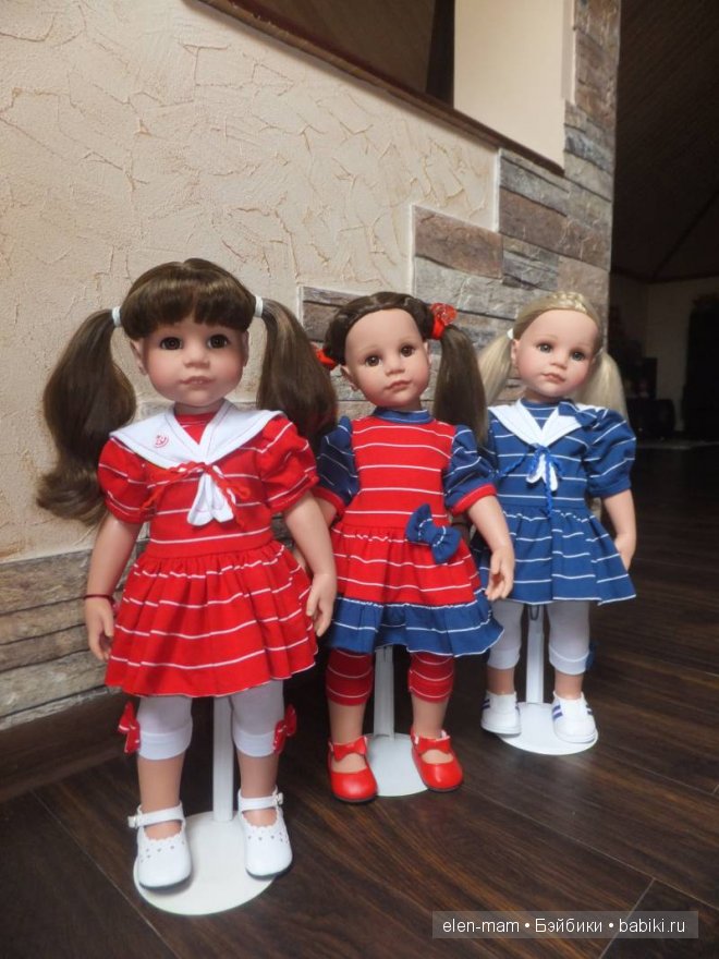 Мои Полосатики и платья для кукол Готц в Морском стиле. А ещё я просто люблю море