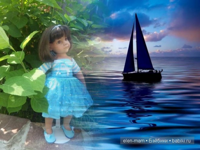 Оттенки моря... Шьём одежду куклам сами