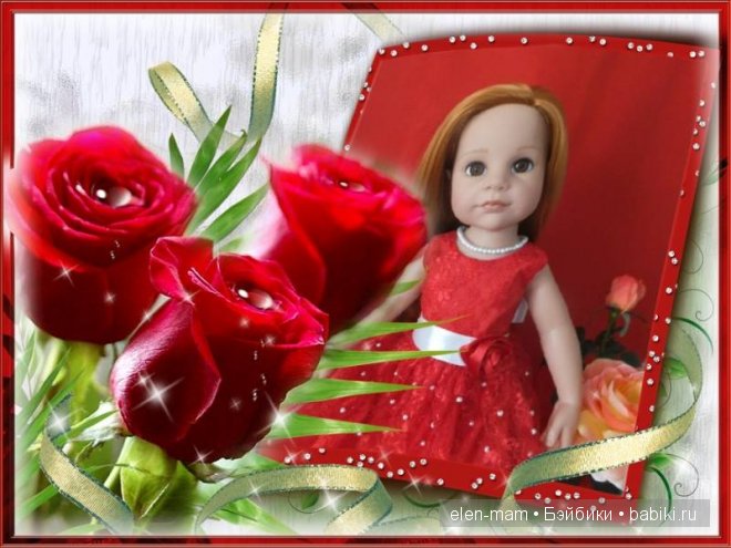 Алёнка в рамке с тремя розами Алёнка в рамке с тремя розами
