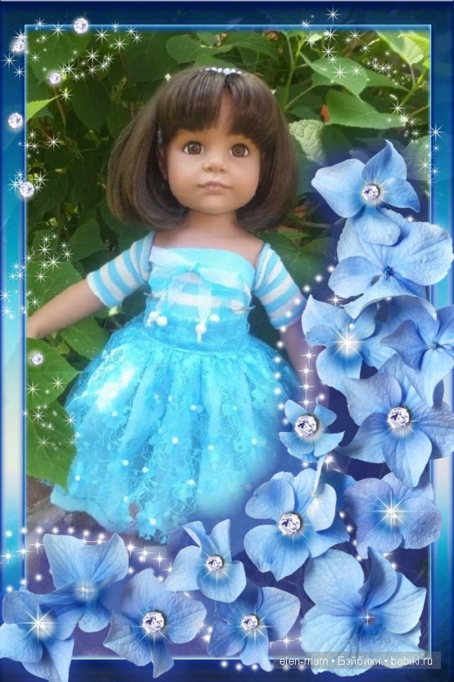 рамка, голубые цветы