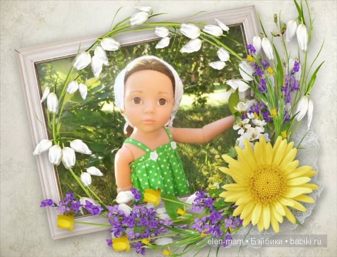 круглая рамка, полевые цветы