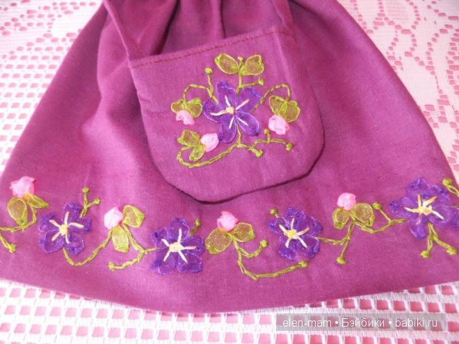 Вышивка на фиолетовом платье Вышивка на фиолетовом платье