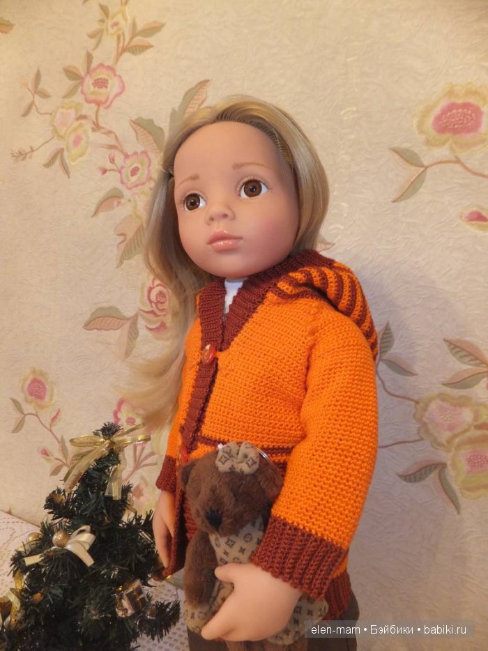 Оранжевый кардиган 2