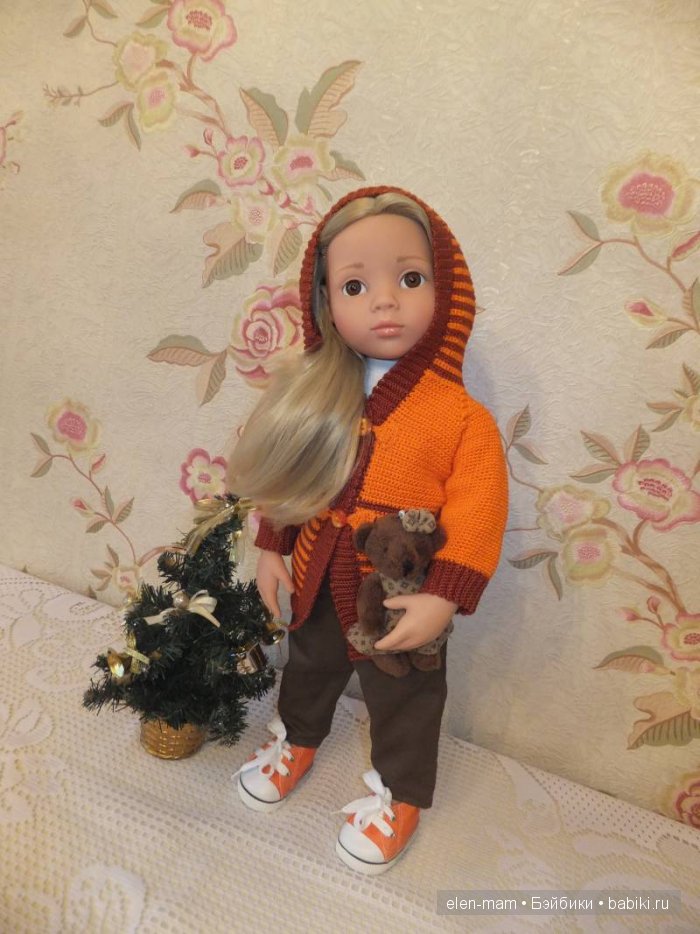 Оранжевый кардиган 3