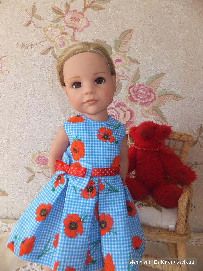 "Поглядите, там и тут маки красные цветут!"... Платья для любимых кукол (фото 2)
