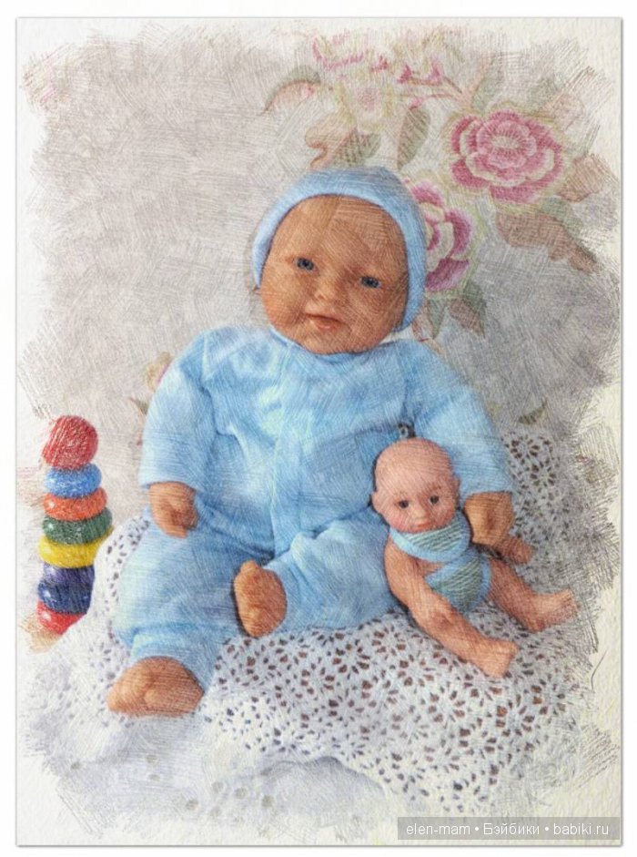 Пупс в голубом и маленький пупсик