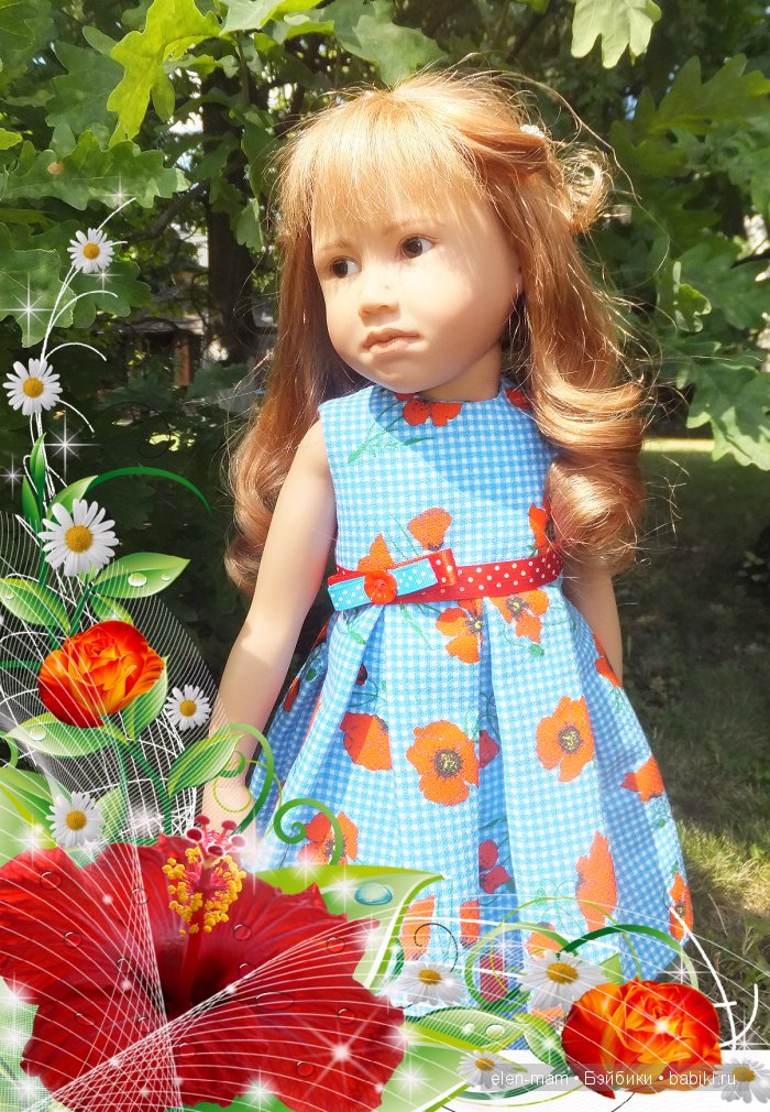 Рамка, крупный красный цветок