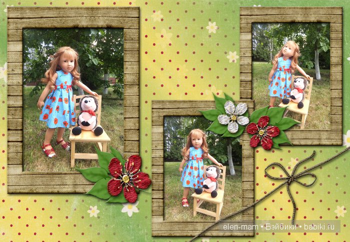 Рамка на три фото, Паула с ёжиком