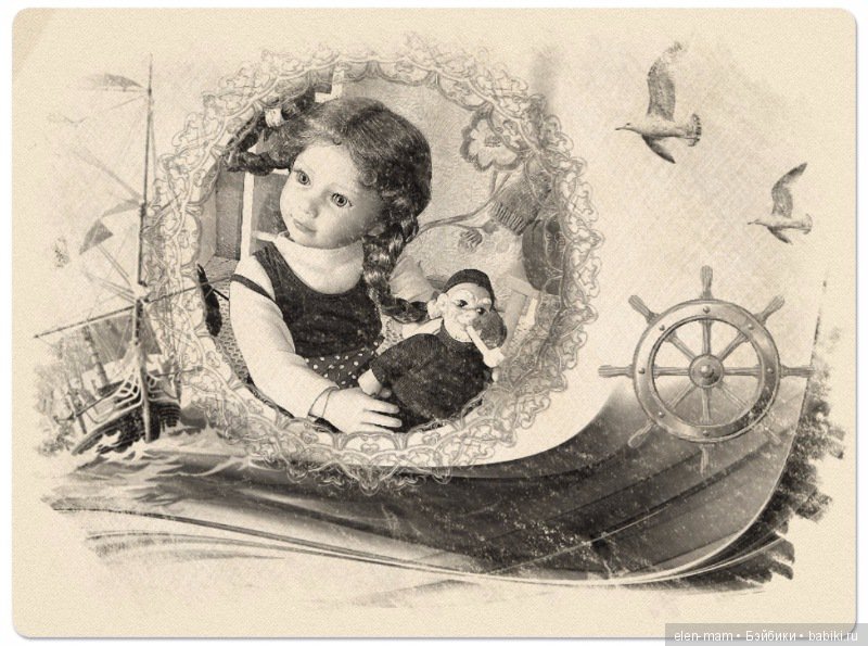 Рисунок, рамка, море