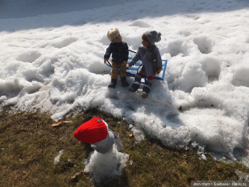 Сидят на санках