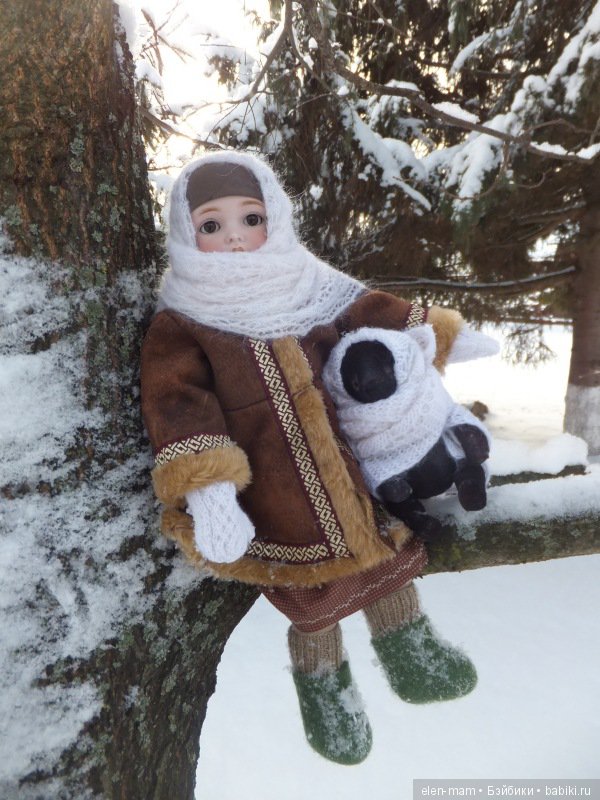 Мой Ангел Варенька и зимняя прогулка. Антикварная кукла Simon&Halbig