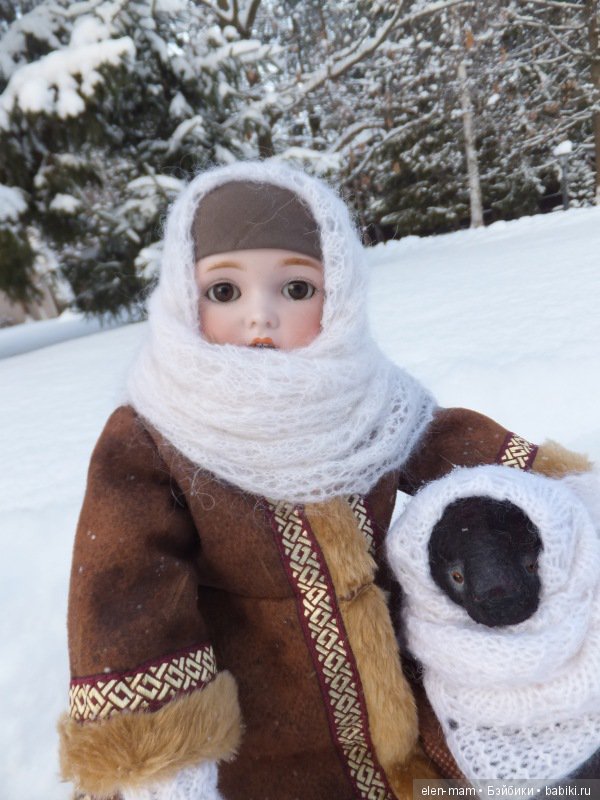 Мой Ангел Варенька и зимняя прогулка. Антикварная кукла Simon&Halbig