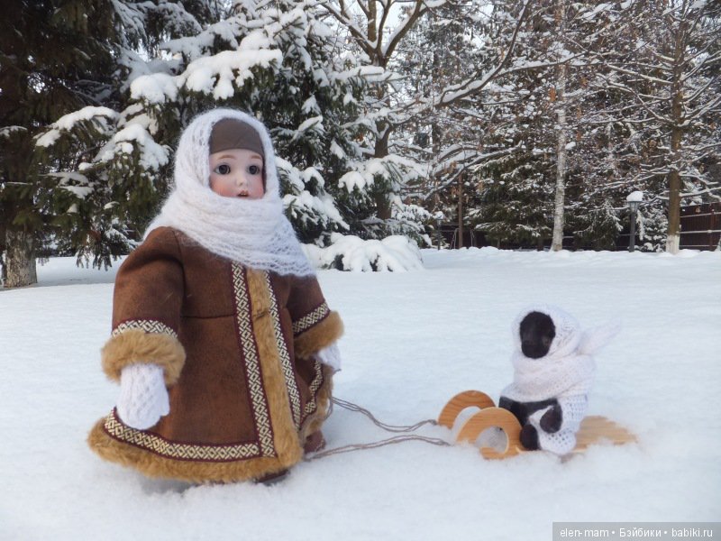 Мой Ангел Варенька и зимняя прогулка. Антикварная кукла Simon&Halbig (фото 9)
