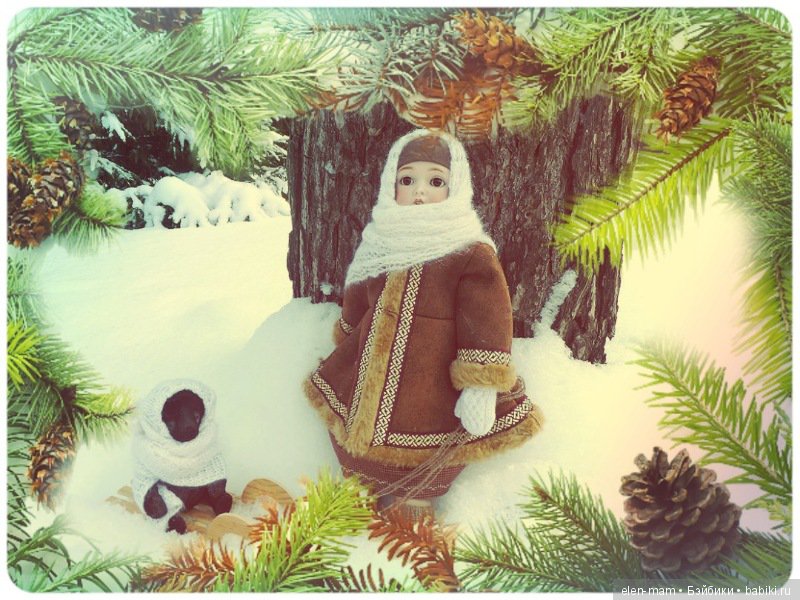 Варя и Капа на саночках