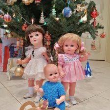 Куклы у новогодней  ёлки. König & Wernicke, названный братец и подружка