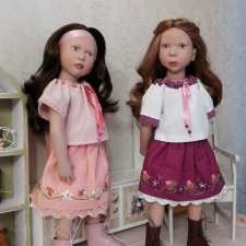 Комплекты с вышивкой лентами. Подойдут куклам Gotz, Kidz'n'Cats, Zwergnase, СССР, ГДР