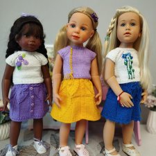 Вязаные комплекты для кукол Gotz, Vestida de Azul, Mariquita Perez