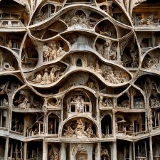 Шелк и камень сливаются в роскошной архитектуре Касима Икбала (Qasim Iqbal), созданной искусственным интеллектом