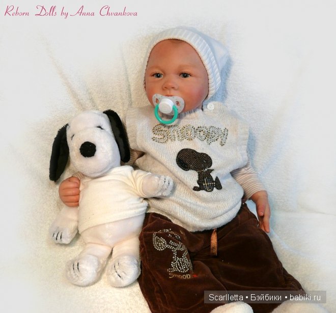 Вот мой мальчик реборн Оливер с росписными волосиками (фото 4)