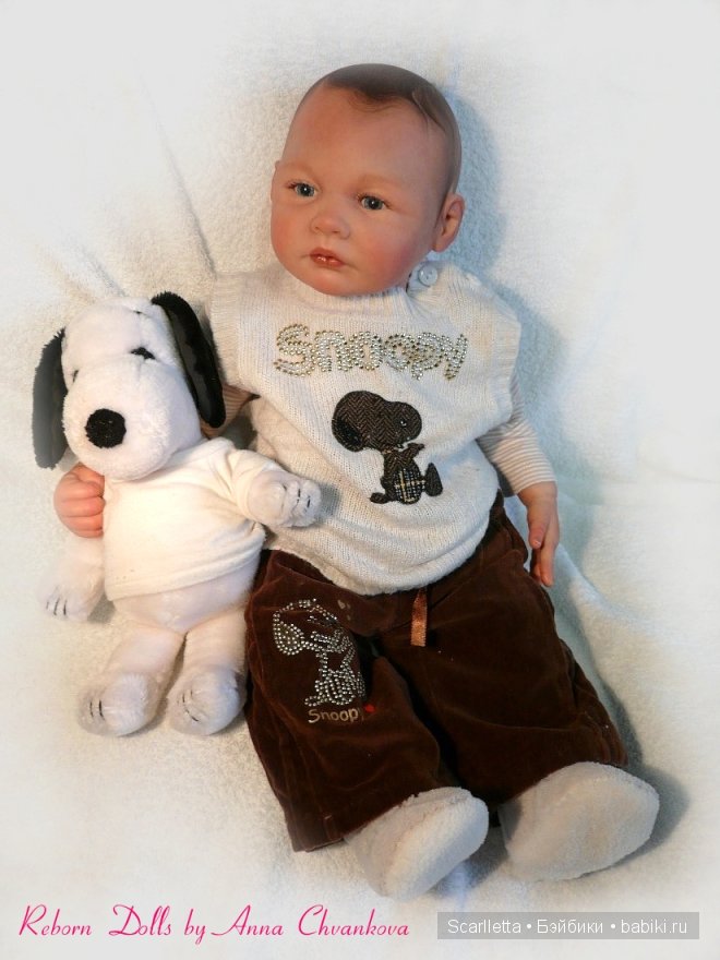 Вот мой мальчик реборн Оливер с росписными волосиками (фото 2)