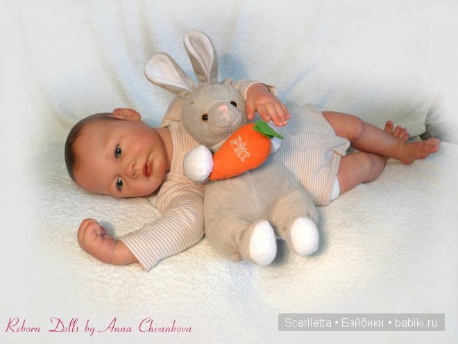 Вот мой мальчик реборн Оливер с росписными волосиками (фото 5)