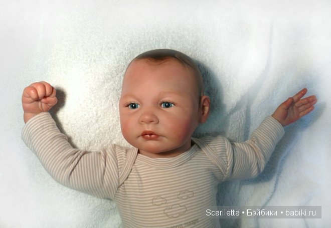 Вот мой мальчик реборн Оливер с росписными волосиками (фото 10)