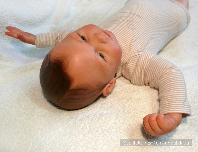 Вот мой мальчик реборн Оливер с росписными волосиками