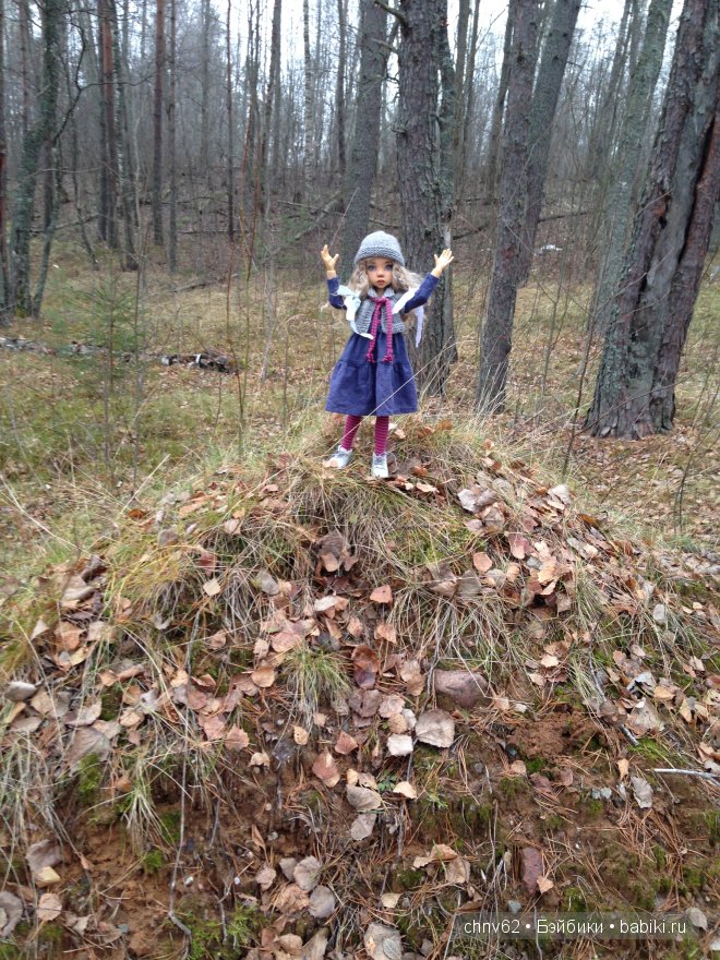 Маленькая девочка в большом лесу