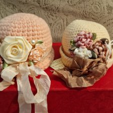 Вязанные шляпки для кукол MSD Kaye Wiggs, автор Silwia Kowalska, USA