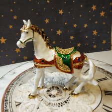 Коллекционная шкатулка с эмалью Конь