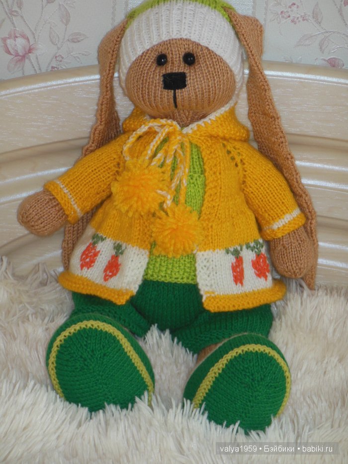 Мои вязаные зайцы и другие игрушки вязанные спицами (фото 2)