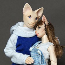 Шарнирная миниатюра Кот и Кошка