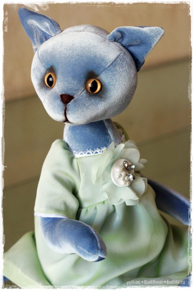 Голубая Кошка Анфиска... Авторская игрушка
