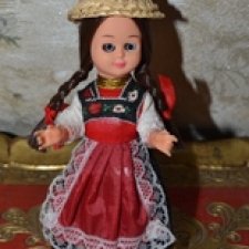 Сувенирная винтажная куколка в национальном костюме,Германия