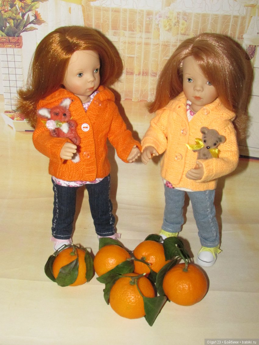 Мои девчонки-"мандаринки" Натали и Олечка от Petitcollin в новых нарядах