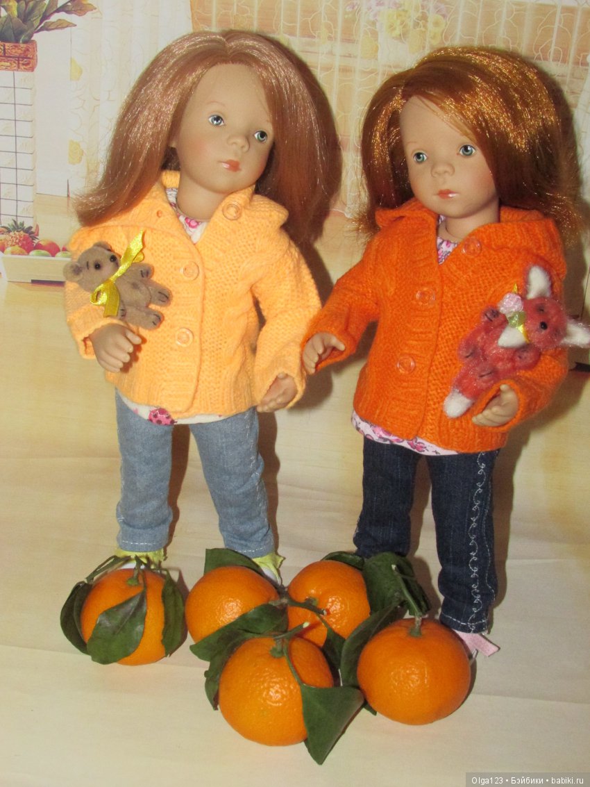 Мои девчонки-"мандаринки" Натали и Олечка от Petitcollin в новых нарядах