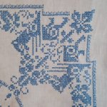 Красивая винтажная скатерть с вышивкой, Германия, 148×125см