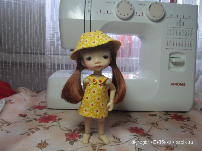 Готовь сани летом -2. Мастер-класс по пошиву сарафана и панамы для Пукифи и других малышек 15см (фото 9)