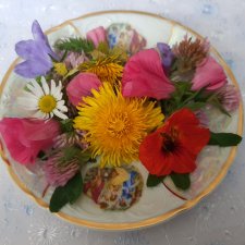 Октябрьские цветы на ткани