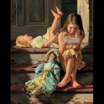 Улыбка ребенка понятна во всем мире. Художник Bob Byerley