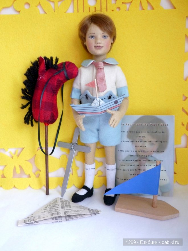 Мальчик Azure и его бумажный кораблик. Кукла Maggie Iacono (2011 г.)
