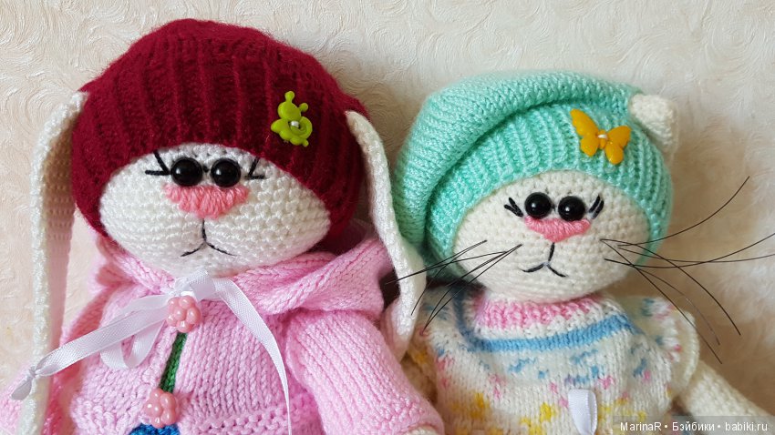 Тильды Котя и Зая — Вязаные игрушки и амигуруми: крючком